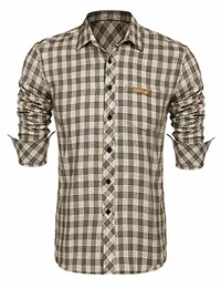 Herren Hemd Langarm Kariertes Trachtenhemden Regular Fit Freizeithemd Karohemd Casual Party Basic Bügelleicht Männer