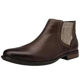 Herren Echtleder Westlich Vintage Chelsea Stiefel Reißverschluss Stiefeletten Kaffee SN01752 EU41