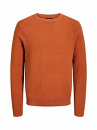 Herren JJELIAM Knit Crew Neck NOOS Pullover, Rot (Umber Umber), Medium (Herstellergröße: M)
