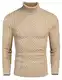 Coofandy Rollkragen Herren Strickpullover Pullover Slim Fit Winter Basic Sweater Mischen, Khaki, M