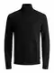 Herren Jack & Jones Dünner Rollkragen Strickpullover   Klassischer Rundhals Sweater   Langarm Basic JJEEMIL, Farben:Schwarz, Größe Pullover:M