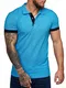 OneRedox Herren Poloshirt Polohemd Basic Kurzarm Einfarbig Slim Fit Polo Shirt Baumwolle T-Shirt Polokragen M-XXXL Modell 1402 Türkis M