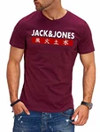 JACK & JONES Herren T-Shirt Kurzarmshirt Top Print Shirt Casual Basic O-Neck ELEMENTS TEE SS CREW NECK Port Royale