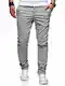 behype. Herren Basic Chino Jeans-Hose Stretch Regular Slim-Fit 80-0310,Hellgrau,32W / 32L