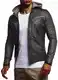 Leif Nelson Herren Kunst-Lederjacke schwarz Kapuze Slim Fit Übergangsjacke Sommer Winter Männer Freizeitjacke Kurze Biker-Jacke Freizeit gesteppt Jungen Kapuzen-Hoodie LN4062 Schwarz Medium Leif Nelson Herren Kunst-Lederjacke schwarz Kapuze Slim Fit Übergangsjacke Sommer Winter Männer Freizeitjacke Kurze Biker-Jacke Freizeit gesteppt Jungen Kapuzen-Hoodie LN4062 Schwarz Medium
