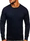 BOLF Herren Sweatshirt Pullover Sweater Pulli Langarmshirt Longsleeve Freizeit Sport Fitness Outdoor Basic Casual Style 2001 Tintenblau M [1A1]
