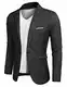 MAXMODA Freizeit Sakko Herren Schwarz Männer Blazer Slim Fit Modern Sportlich Jackett Leichte m