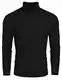Coofandy Rollkragen Herren Strickpullover Pullover Slim Fit Winter Basic Sweater Mischen, Schwarz, M