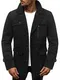 OZONEE Herren Mantel Wintermantel Trenchcoat Jacke Übergangsjacke Coat Winter Herbst Lang Warm Stehkragen Reverskragen Elegant Klassischer Outdoor Gepolstert 777/4562P SCHWARZ M