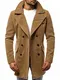OZONEE Herren Mantel Wintermantel Trenchcoat Jacke Übergangsjacke Coat Winter Herbst Lang Warm Stehkragen Reverskragen Elegant Klassischer Outdoor Gepolstert 777/9673P BEIGE M