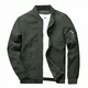 KEFITEVD Blouson Herren Jacke Männer Pilotenjacke US Army Jacke Bomber Jacket Motorradjacke Stehkragen Windjacke Herbst Übergangsjacke Dunkeloliv M (Etikett: L)
