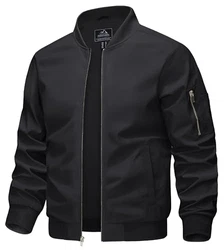 KEFITEVD Bomberjacke Herren Übergangsjacke Schwarz