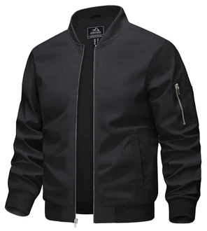 KEFITEVD Bomberjacke Herren Übergangsjacke Schwarz