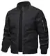 KEFITEVD Übergangsjacke Herren Frühling Sommer Männer Blouson Jacke mit Reißverschluss Taschen College Jacke Leichte Herrenjacke Schwarz S
