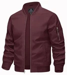 KEFITEVD Bomberjacke Herren Übergangsjacke Weinrot