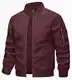KEFITEVD Sommerjacke Herren Leicht Blouson Jacke Sommer Frühling Übergangsjacke mit Stehkragen Männer Military Jacke Weinrot M