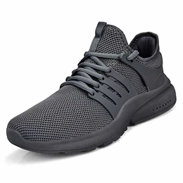 Herren Damen Freizeitschuhe Ultraleichte rutschfeste Sportschuhe Slip-On Sportschuhe Laufschuhe, 43 EU Weit, Grau