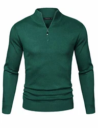 Sykooria Herren Strickpullover Feinstrick Dunkelgrün/Grün