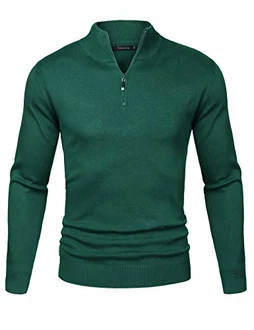 Sykooria Herren Strickpullover Feinstrick Dunkelgrün/Grün