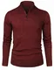 Sykooria Pullover Herren Stehkragen 1/4 Half Zip Arbeitspullover Baumwolle Rollkragenpullover Stretch Winterpullover Herbst Winter Langarm Poloshirt Sweater