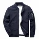KEFITEVD College Jacke Herren Pilotenjacke Männer Blouson Windjacke Baseball Jacket Modisch Fliegerjacke mit Stehkragen Herbstjacke Freizeitjacke Dunkelblau M (Etikett: L)