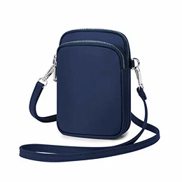 Handy Schultertasche Kleine Damen Umhängetasche Handytasche Brieftasche Kartentasche Crossbody Bag Mini Sack, Blau