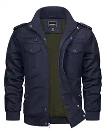 Jacke Herren Übergangsjacke Frühling Cargojacke Herbstjacke Windjacke Outdoor Jacket, (XL, Navy Blau)