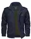 TACVASEN Jacke Herren Übergangsjacke Frühling Cargojacke Herbstjacke Windjacke Outdoor Jacket, (M, Navy Blau)