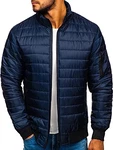 BOLF Herren Bomberjacke Übergangsjacke Stehkragen [1A1] Dunkelblau (4D4)