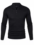 Sykooria Herren Strickpullover Feinstrick Schwarz