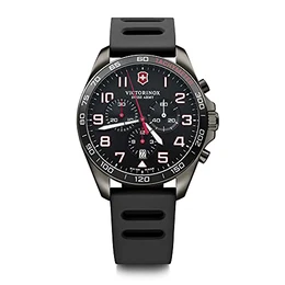 Herren-Uhr FieldForce Sport Chrono, Herren-Armbanduhr, analog, Quarz, Wasserdicht, Gehäuse-Ø 42 mm, Armband 21 mm, 94 g, Schwarz