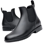 Acfoda Gummistiefel Damen Kurzschaft Regenstiefel Herren Ankle Chelsea Boots Schwarz