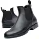 Acfoda Gummistiefel Damen Kurzschaft Regenstiefel Herren Wasserdicht Lack Regen Schuhe Ankle Chelsea Boots Gummi Stiefeletten mit Blockabsatz Schwarz Gr.42