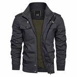 KEFITEVD Herren Übergangsjacke Militär Jacke Bomberjacke Fliegerjacke Dunkelgrau