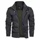 KEFITEVD Herrenjacke Winter Leicht Jacke Herren Fliegerjacke Militär Jacke Multi Taschen Jagdjacke Basic Übergangsjacke Outdoorjacke Freizeitjacke Jacket for Men Dunkelgrau M