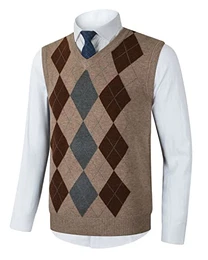 Herren Pullunder Weste Ärmellose Strickweste V-Ausschnitt Classic Business Golfweste aus Winter Strickwaren Slim Fit Pullover für Männer