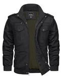 TACVASEN Herrenjacke Parka Übergangsjacke Schwarz