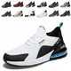 populalar Laufschuhe Herren Damen Turnschuhe Sportschuhe Straßenlaufschuhe Sneaker Atmungsaktiv Trainer für Running Fitness Gym Outdoor Leichte 10WeißSchwarzBlau 43EU