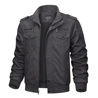 KEFITEVD Herrenjacke Übergangsjacke Militär Jacke Outdoor Dunkelgrau KEFITEVD Herrenjacke Übergangsjacke Militär Jacke Outdoor Dunkelgrau