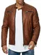 Redbridge Herren Jacke Übergangsjacke Biker Lederjacke Echtleder Kunstleder Baumwolle mit gesteppten Bereichen (XXL, Dirty Braun - Kunstleder)