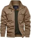TACVASEN Herrenjacke Parka Übergangsjacke Khaki