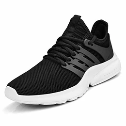 Damen Herren Schuhe Turnschuhe Ultraleichte Laufschuhe Atmungsaktiv Bequeme Outdoor Wanderschuhe, 43 EU Weit, Schwarz