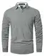 GHYUGR Poloshirt Herren Langarm Golf T-Shirt Klassische Karierte Spleiß Polohemd S-2XL,Grau 1,M