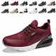 populalar Laufschuhe Herren Damen Turnschuhe Sportschuhe Straßenlaufschuhe Sneaker Atmungsaktiv Trainer für Running Fitness Gym Outdoor Leichte 6RotSchwarzWeiß 43EU