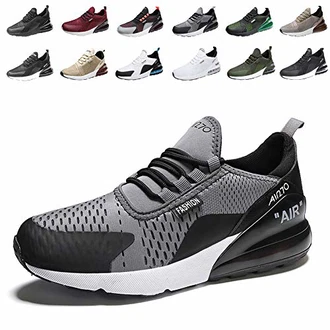 populalar Laufschuhe Turnschuhe Sportschuhe Straßenlaufschuhe Sneaker Atmungsaktiv Trainer Running Fitness Gym Outdoor Grau/Schwarz/Weiß