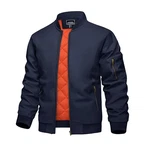 KEFITEVD Herren Übergangsjacke Bomber Pilotenjacke Blau/Dunkelblau/Hellblau