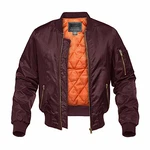 KEFITEVD Herren Übergangsjacke Bomber Pilotenjacke Orange/Weinrot KEFITEVD Herren Übergangsjacke Bomber Pilotenjacke Orange/Weinrot