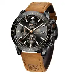 Herren Uhren Armbanduhr Herren Lederarmband Mode Sport Chronograph Wasserdicht Analog Quarzuhr Uhren für Männer Elegantes Geschenk