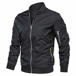 KEFITEVD Herren Bomber Blouson Jacke Schwarz