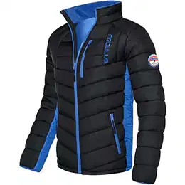 Herren Jacke GRAFFITY, warme Outdoorjacke, praktische & vielseitige Übergangs- & Winterjacke, schwarz-kobalt - XL